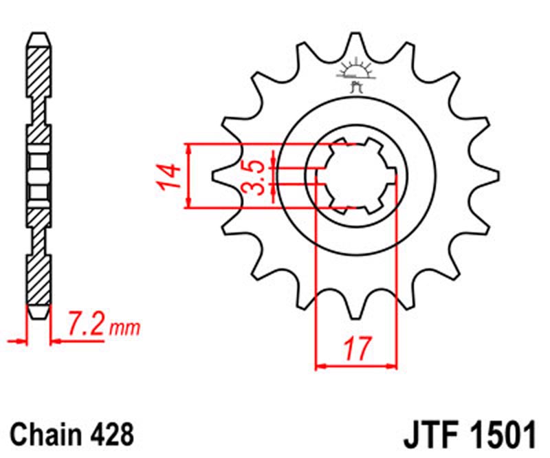  JT   JTF1501.14 Kawasaki KLX140 08-20 JTF1501.14